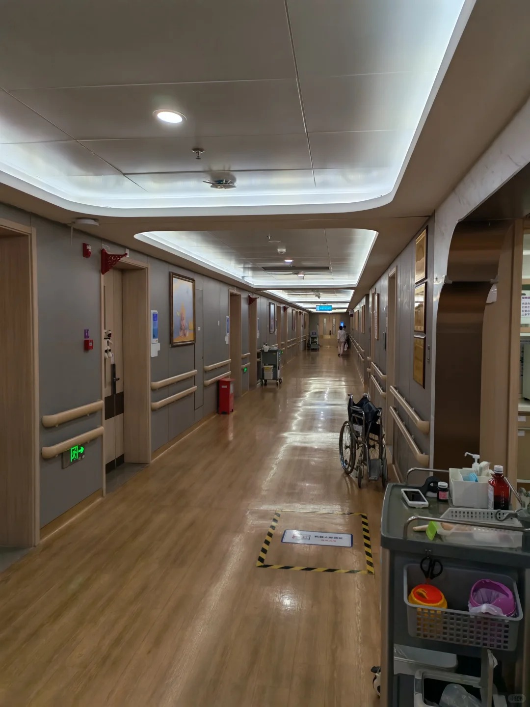 Modern hospital corridor